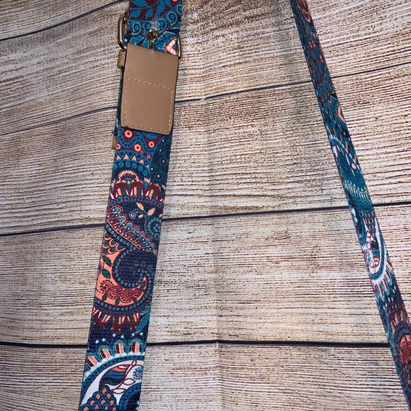 Secosana Tan Crossbody Bag with Blue Strap - Picture 4 of 6